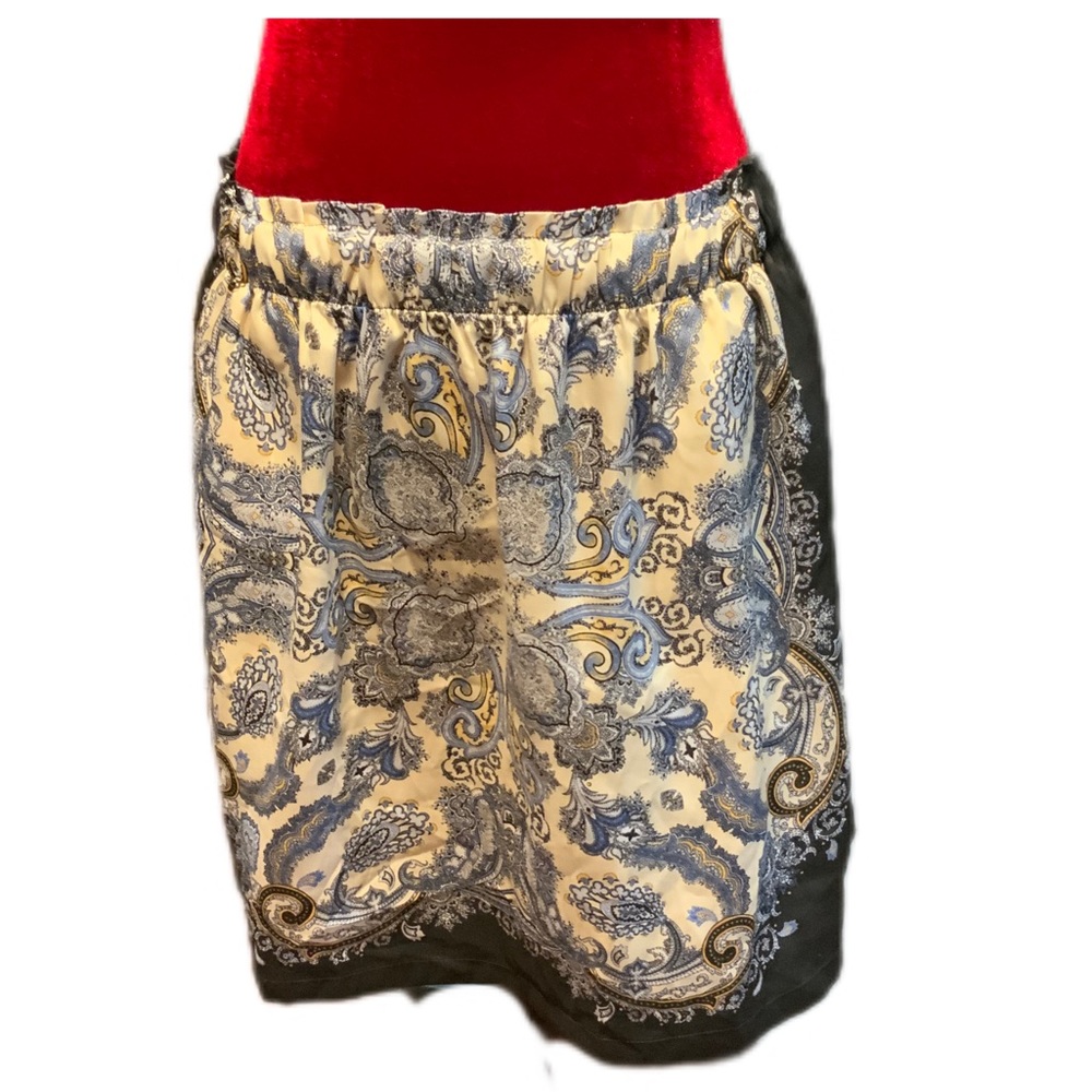 H & M paisley, black, blue, yellow and cream colors. Size medium